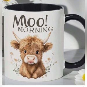 NEW Set of two Highland Cow ceramic mugs 11 OZ EACH